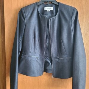 Calvin Klein Blue Denim Pants Suit